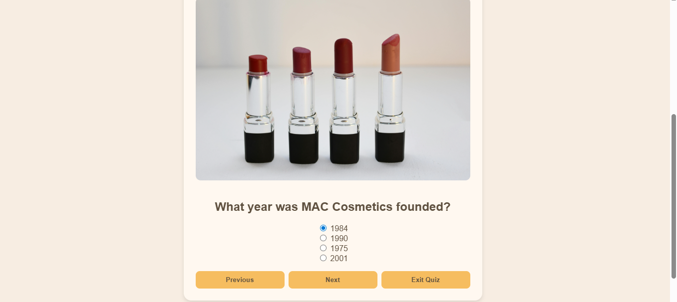 Screenshot of Quiz App 1