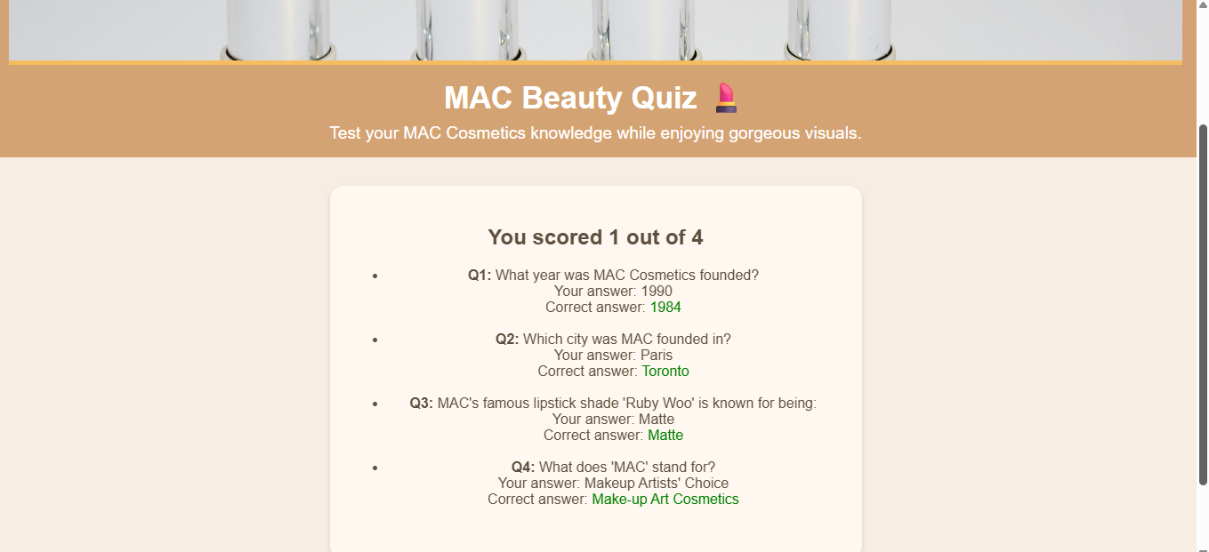 Screenshot of Quiz App 2